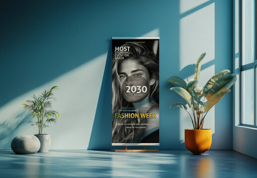 Roll Up Banner Mockup Template