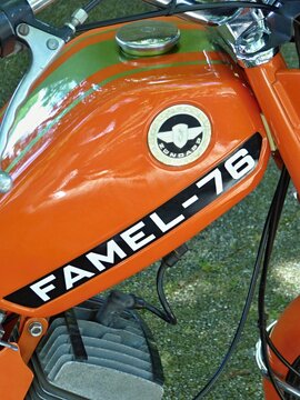 Famel 76 moped fuel tank and Z&uuml;ndapp logo