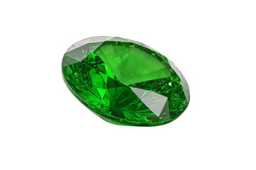 Fototapeta premium A green diamond is on a white background
