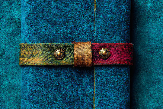 Vibrant Leather Journal with Colorful Strap for Artistic Design and Creative Inspiration