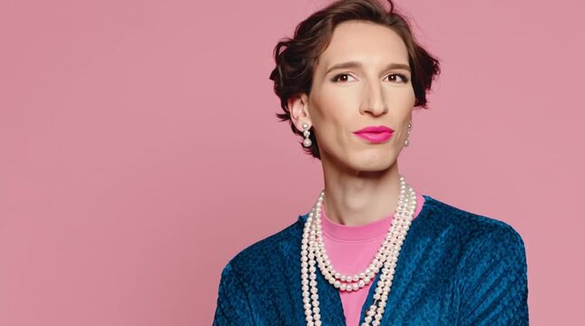 Woke nonbinary youth. Gender transition. They, them. Pride. LGBT community. Trans person. Enby