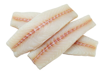 Isolated fresh cod fillets ready for cooking in a restaurant or for a healthy family dinner