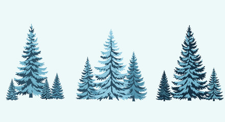 Obraz premium Winter Forest Landscape with Snow-Covered Pine Trees.