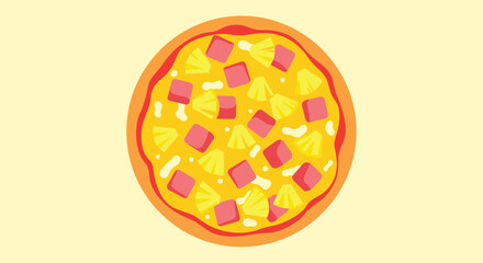 Delicious Hawaiian Pizza with Pineapple and Ham Toppings.