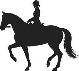 Equestrian Silhouette Rider and Horse in Harmony