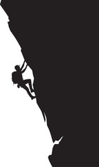 Silhouette of a Rock Climber Scaling a Cliff