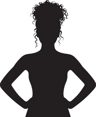 Silhouette of a Woman with Curly Hair