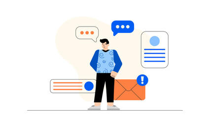 Email Marketing and Lead Generation Illustration Flat Vector Illustration