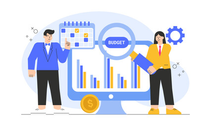 Business Budget Planning and Analysis Flat Vector Illustration