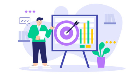 Flat Design Business Strategy Presentation Flat Vector Illustration