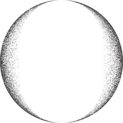 Distress basic geometric shape design . Noise dispersion circle logo . Spray effect .Grunge, grainy, gritty texture with circle frame. Distressed circle element .vector 