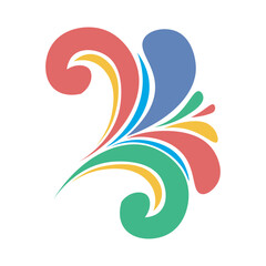 Colorful Abstract Rainbow Swirl Icon