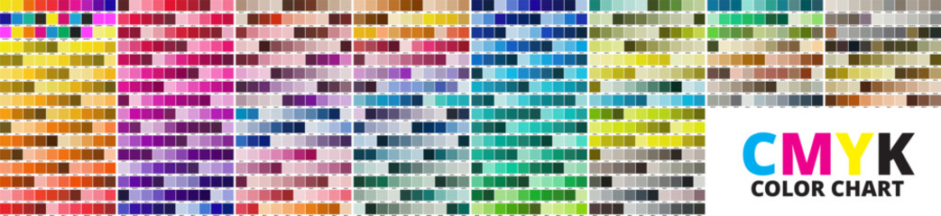 CMYK Color Chart. Color Palette. Color Template Chart for your design. Print Test Page. Color Numbers or Names. CMYK Pantone. Vector color palette - 07.eps © Muhammad