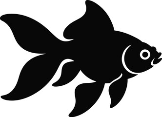 Obraz premium Black Goldfish Silhouette Pet Animal Water Design