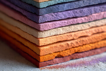 Stacked Vibrant Pastel Papers - Ideal for Creative Art and Design Projects