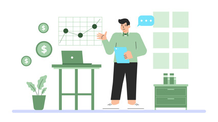 Business Budgeting and Financial Planning Flat Vector Illustration