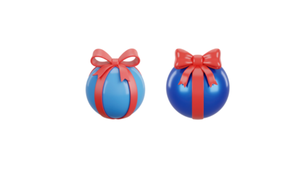 Blue ball ornament 3d png