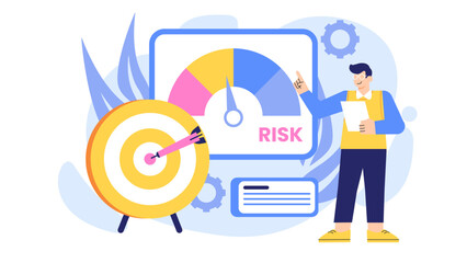 Business Risk Management and Strategy Concept Flat Vector Illustration