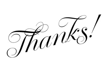 Thanks! - Thanks! message for card, presentation, business. Expressing gratitude, acknowledgment and appreciation
