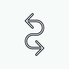 Direction Flow. Double flow, Double sided opposite direction Symbol.