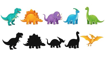 Obraz premium set of cartoon dinosaurs