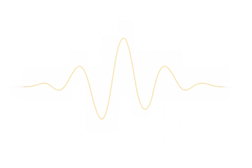 Waveform displaying audio sound frequency on transparent background, visualizing voice or music data curve