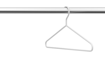 White clothes hanger isolated on white background. 3d illustration.