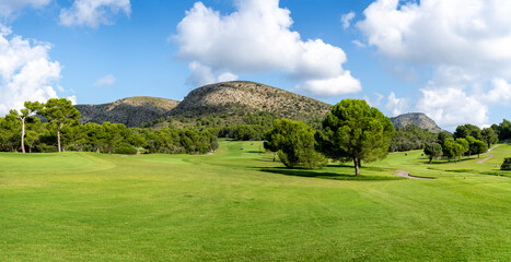 Alcanada golf course, Bay of Alcudia, Mallorca, Balearic Islands, Spain