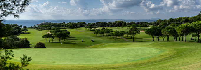 Alcanada golf course, Bay of Alcudia, Mallorca, Balearic Islands, Spain