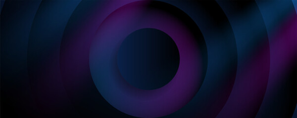 futuristic background, Abstract design of concentric circles in blue and purple tones