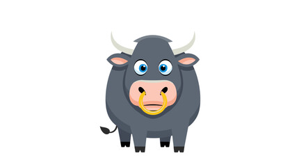 Cartoon Yak Illustration Depicting a Friendly and Playful Animal.