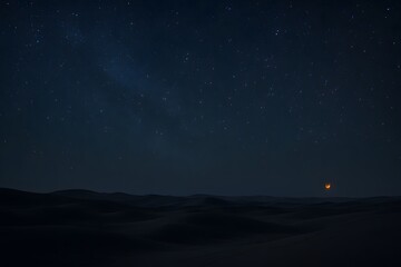 Fototapeta premium Single Diwali Lantern Floating Under Starry Desert Sky