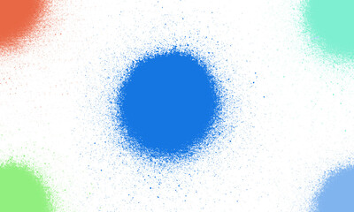 Vibrant Spray Paint Splatter Art A Colorful Display of Artistic Spraying with Detailed Particles on a White Background