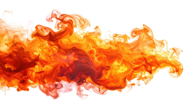 Vivid swirls of fiery hues in red, orange, and yellow create a dynamic, flowing design against a stark black background