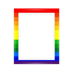 Vibrant rainbow border frames your cherished memories, perfect for showcasing pride and diversity in any creative project.