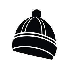 Silhouette vector art illustration of Ski hat.eps