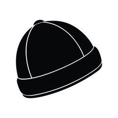 Silhouette vector art illustration of Beanie hat.eps