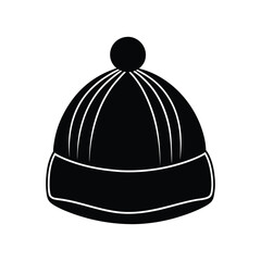 Silhouette vector art illustration of Knitted wool hat.eps