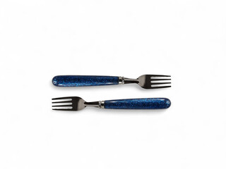 Stylish Pair of Forks with Sparkling Blue Handles