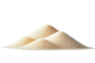 Three mounds of beige granules against a dark background