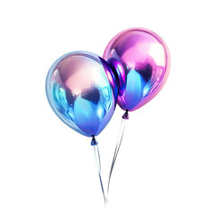 Two glossy balloons reflecting light on a dark background
