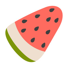 Slice Of Watermelon With Black Seeds And Green Rind On A Transparent Background