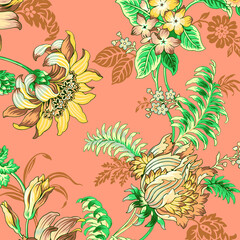 seamless background with flowers