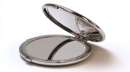 Compact mirror isolated on white background