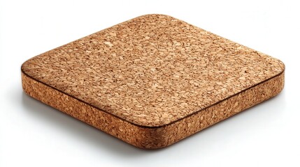 Cork coaster isolated on white background