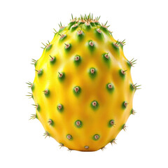 Prickly, bright yellow dragon fruit on a dark background