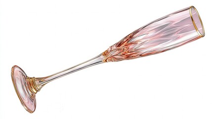 Crystal flute glass isolated on white background