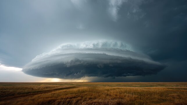 Storm clouds over prairie landscape