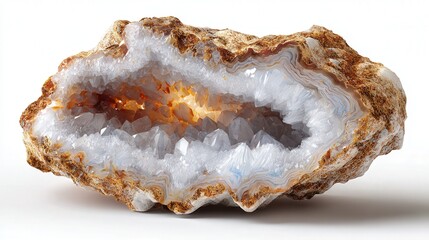 Obraz premium Crystal geode isolated on white background