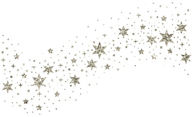 Christmas silver glitter stars line curve confetti decoration